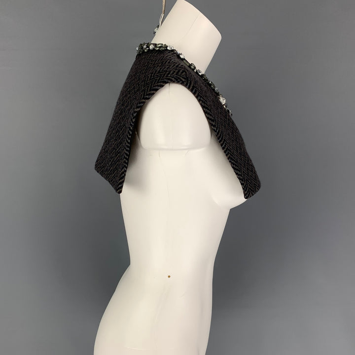 PORTS 1961 Size 4 Gray Navy Herringbone Fleece Wool Polyamide Dress Top