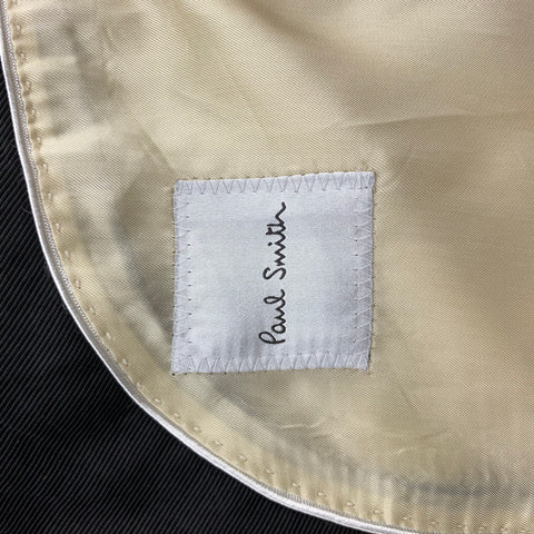 PAUL SMITH Size 36 Regular Cream & Black Wool Shawl Collar Sport Coat