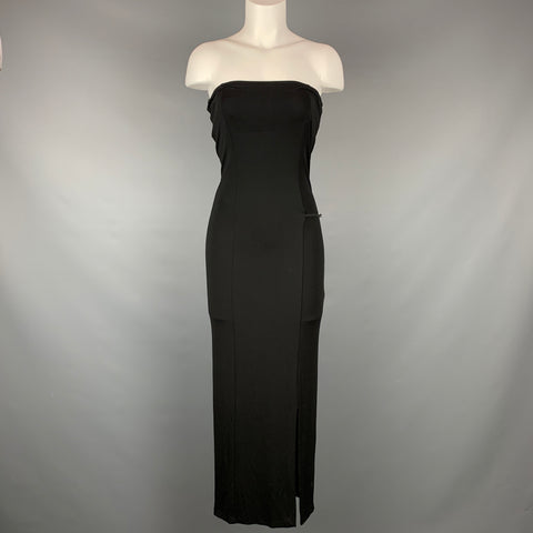 ZAMASPORT pour GUCCI Taille 2 Robe longue sans bretelles en rayonne noire