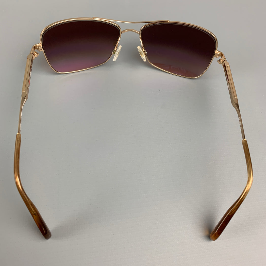 OLIVER PEOPLES Rose Gold Metal Sanford Sunglasses