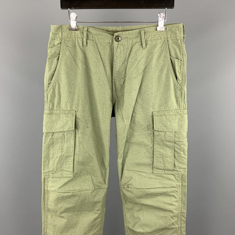 JOURNAL STANDARD Size L Olive Solid Cotton Cargo Casual Pants