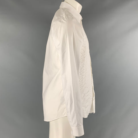 JIL SANDER Size M White Patchwork Cotton Button Up Long Sleeve Shirt