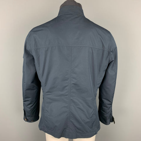 BRUNELLO CUCINELLI Size M Navy Nylon Zip & Buttons Jacket