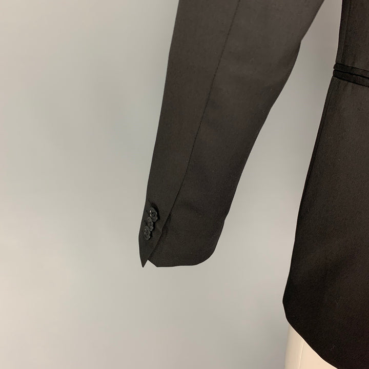 JOHN VARVATOS Size 36 Black Wool Notch Lapel Sport Coat