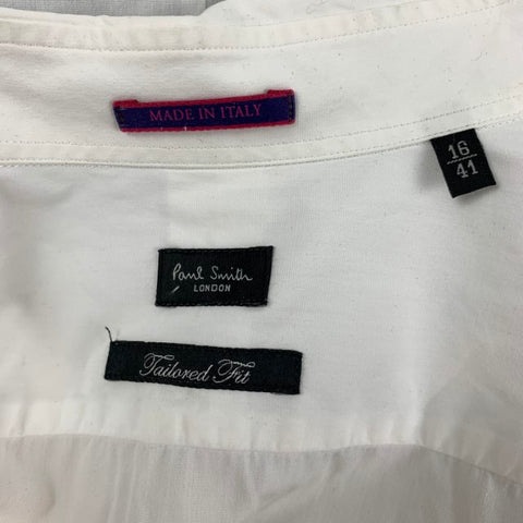 PAUL SMITH Size M White Cotton Button Up Tailored Fit Shirt