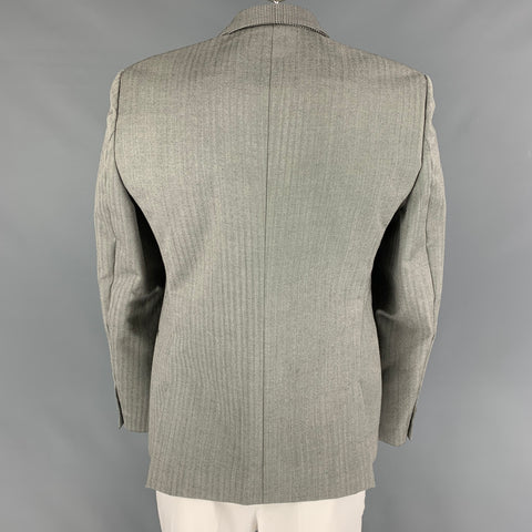 CALVIN KLEIN COLLECTION Size 40 Grey Black White Wool Sport Coat