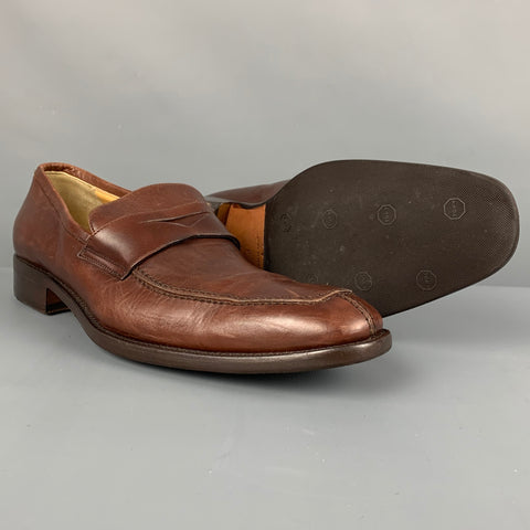 NORDSTROM Size 9 Brown Leather Penny Strap Duncan Loafers