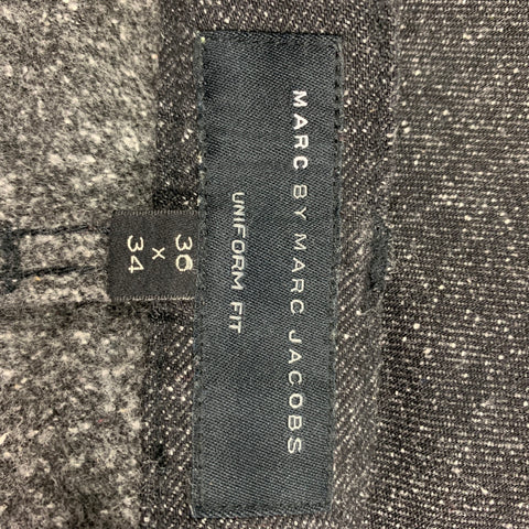 MARC by MARC JACOBS Size 36 Black Cream Speckled Cotton Blend Straight Jeans