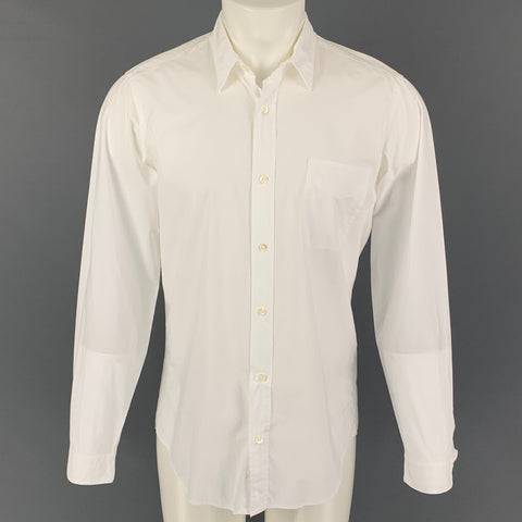 PRESIDENT's Size M White Cotton Button Up Long Sleeve Shirt