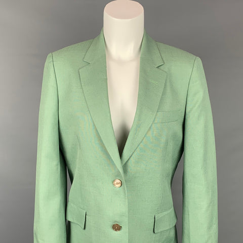 GUCCI Eschatology Taille S Veste surdimensionnée en viscose / lin mélangés vert à revers cranté