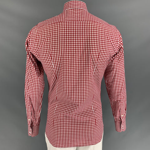 BOSS by HUGO BOSS Size L Red & White Gingham Long Sleeve Shirt
