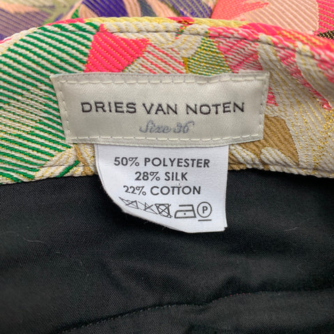 DRIES VAN NOTEN x CHRISTIAN LACROIX SS 20 Size 4 Multi-Color Floral Jacquard Polyester Blend Pants Suit
