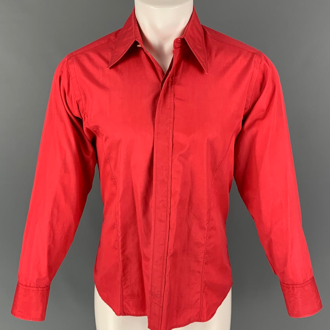 pierre cardin long sleeve dress shirt Vintage PIERRE CARDIN Size S Red Button Down Long Sleeve Shirt
