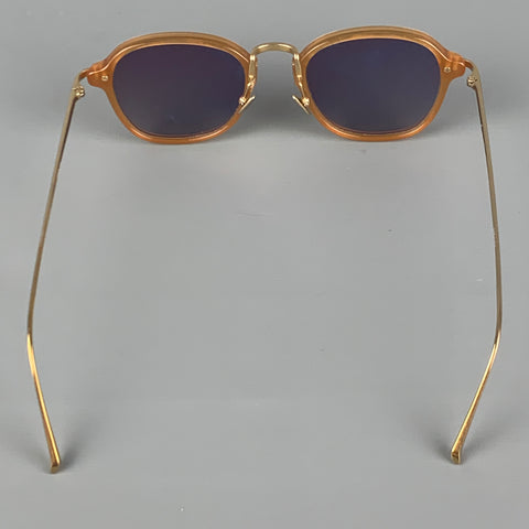 LINDA FARROW Amber Tortoise Acetate Sunglasses
