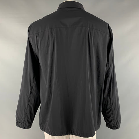 THEORY Size XXL Black Nylon Elastane Windbreaker Jacket