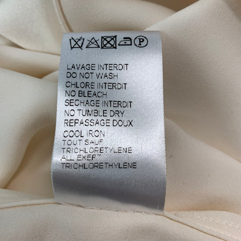 BALMAIN Top de vestido con botones ocultos de seda color crema talla 8