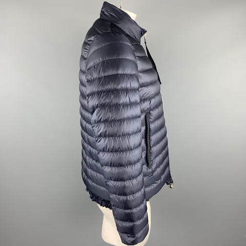 MONCLER Size XL Navy Quilted Goose Down High Neck Puffer Jacket