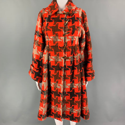 MARC by MARC JACOBS Size XS Orange Brown Wool Blend Tweed A-Line Coat
