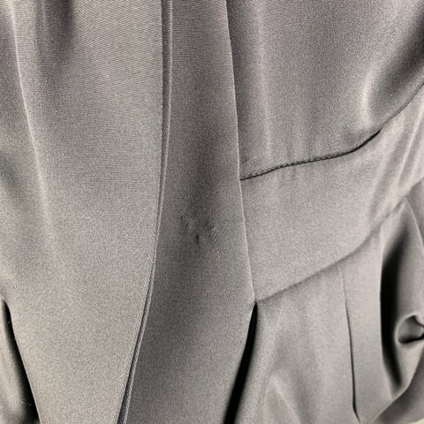 VALENTINO Size 10 Grey Silk Pleated Waist Blazer