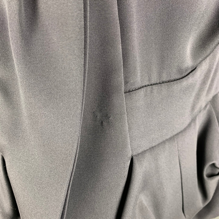 VALENTINO Talla 10 Blazer de cintura plisada de seda gris