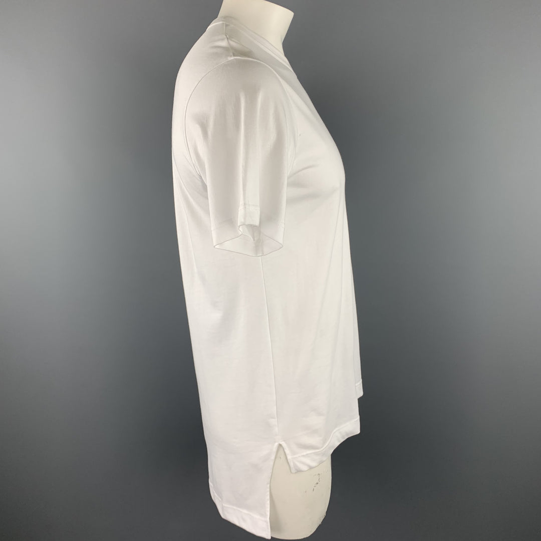 CHEMISE COMME des GARCONS Taille L T-shirt col rond en coton blanc