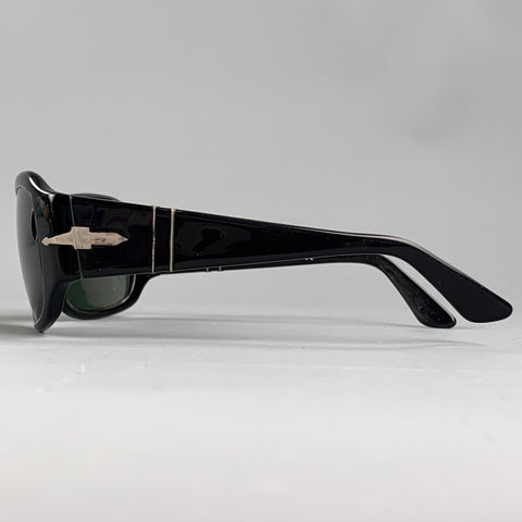 PERSOL Black Acetate Silver Trim Sunglasses