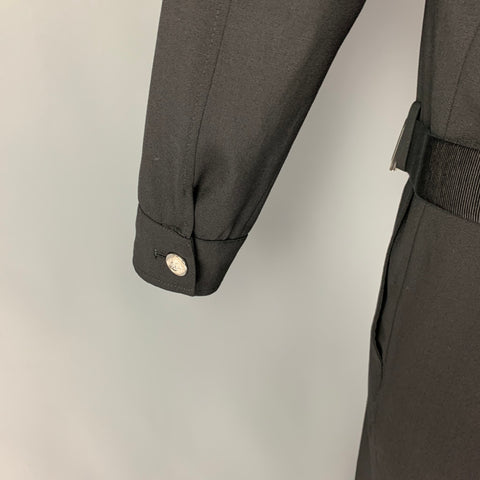 VERSUS by GIANNI VERSACE Size M Black Wool Belted Jumpsuit