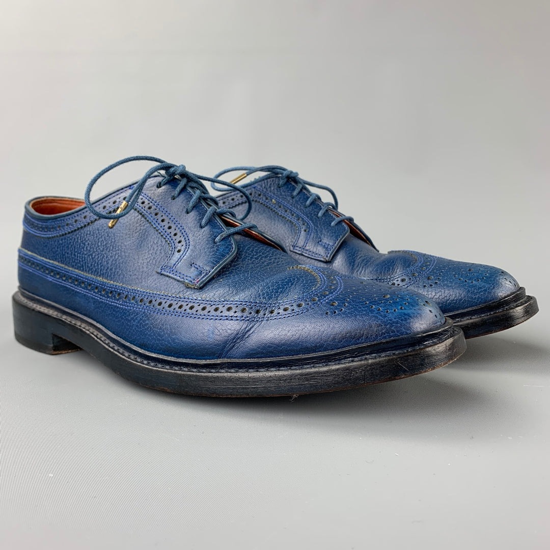 FLORSHEIM for Duckie Brown Size 10.5 Royal Blue Perforated Leather Lace Up Shoes