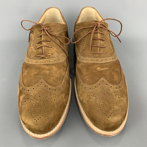 LOUIS VUITTON Taille 11,5 Lacets à bout d'aile en cuir marron perforé