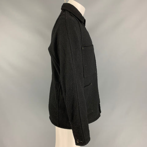 POST O'ALLS Size M Black Wool Blend Worker Jacket