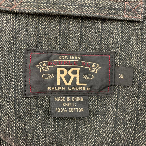 RRL by RALPH LAUREN Size XL Dark Olive Textured Cotton Jacket