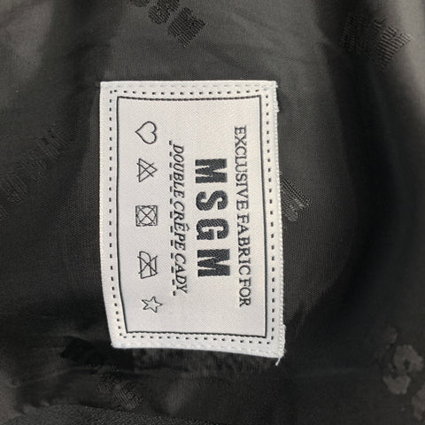 MSGM Size 6 Black Crepe Polyester Fringe Motorcycle Jacket