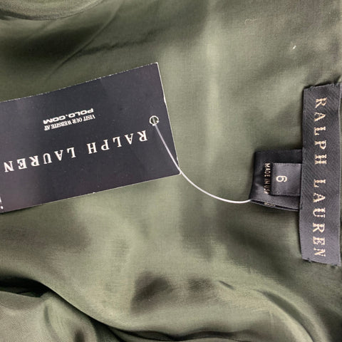 RALPH LAUREN Size 6 Olive Merino Wool Cashmere Heather Fringed Skirt