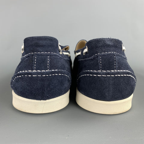 BLOOMINGDALE'S Size 9 Navy Suede Tassel Boat Shoe Loafers
