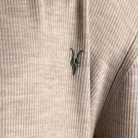 ALLSAINTS Size M Grey Ribbed Merino Wool Open Front Cardigan