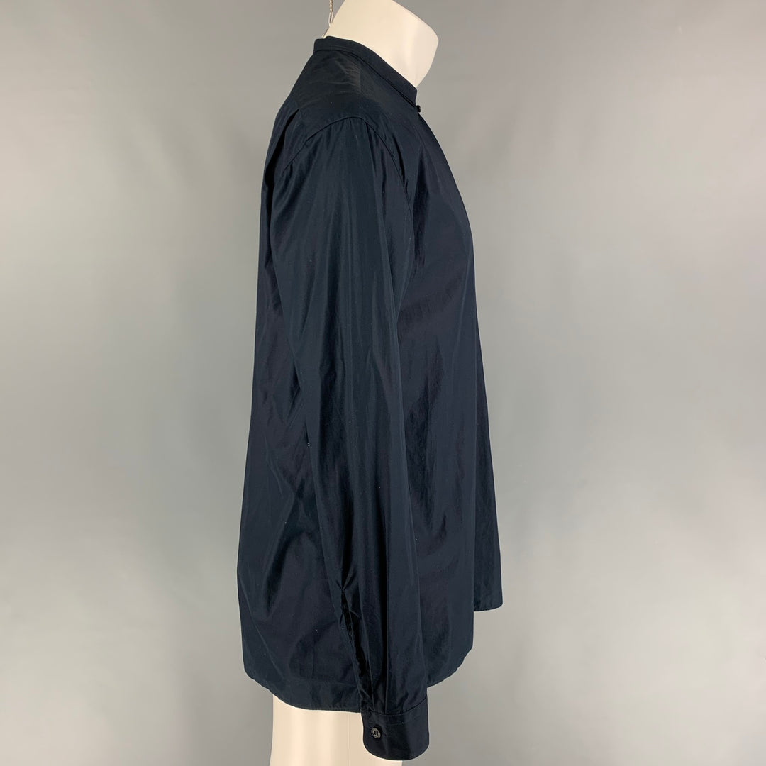 LEMAIRE AW 19 Size S Navy Cotton Long Sleeve Overshirt