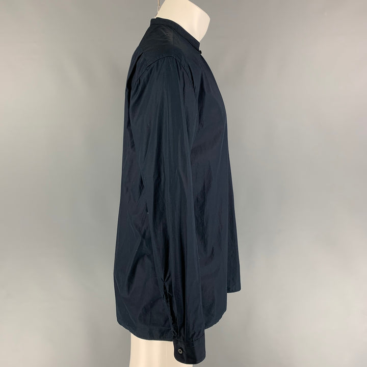 LEMAIRE AW 19 Size S Navy Cotton Long Sleeve Overshirt