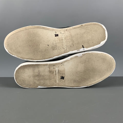 DSQUARED2 Size 10 Black Double Monk Strap Sneakers