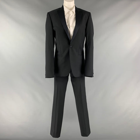 CALVIN KLEIN COLLECTION Taille 34 Smoking à revers en laine unie noire