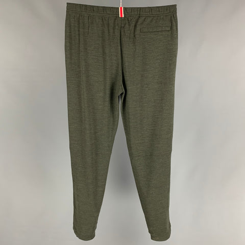 TRACKSMITH Size L Olive Wool Blend Elastic Waistband Casual Pants