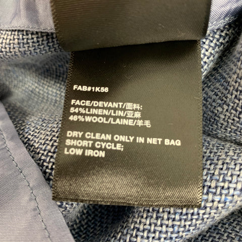 LAFAYETTE 148 Size 10 Blue Linen Wool Textured Wide Leg Dress Pants
