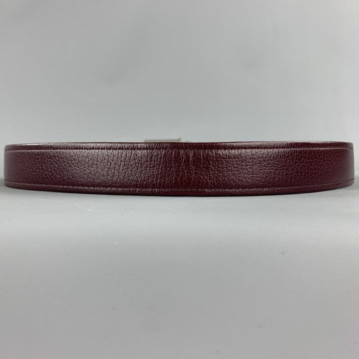 DUNHILL Two Tone Size 34 Black Leather Reversible Belt