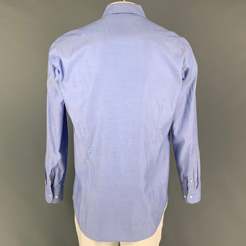 ETRO Size 42 Blue Cotton Button Down Long Sleeve Shirt