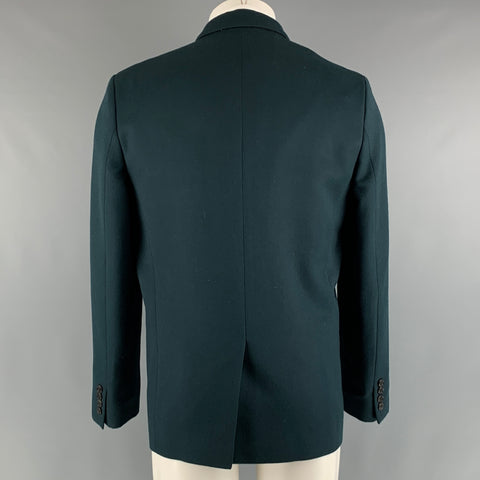 MARC JACOBS Size 40 Forest Green Solid Wool Notch Lapel Sport Coat