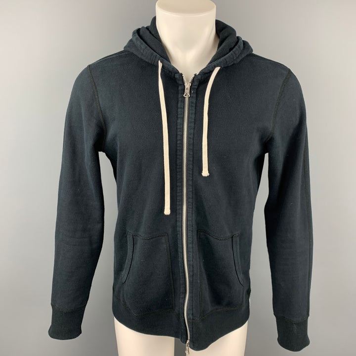 REIGNING CHAMP Size M Navy Cotton Hooded Sweatshirt