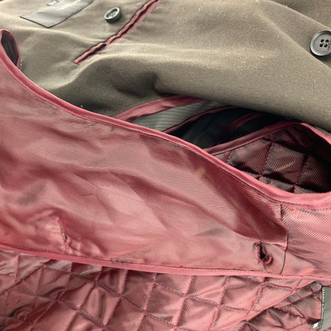 PAUL SMITH Taille XXL Manteau doublure amovible en coton polyester marron