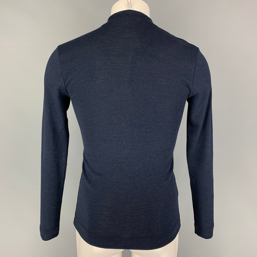 DOLCE & GABBANA Size XS Navy Wool Blend Buttoned Pullover