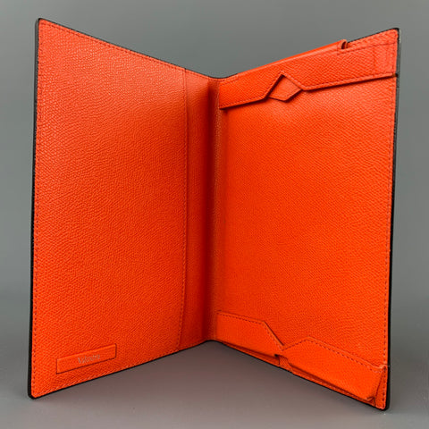 Étui pour iPad en cuir grainé orange VALEXTRA
