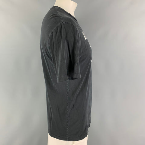 DSQUARED2 Size L Black White Graphic Crew-Neck T-shirt