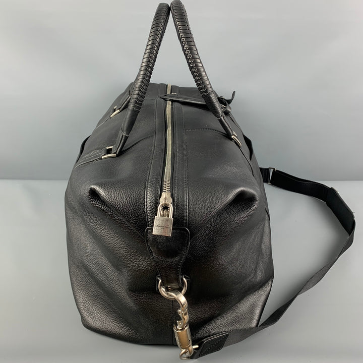 KENNETH COLE Black Leather Duffle Bag